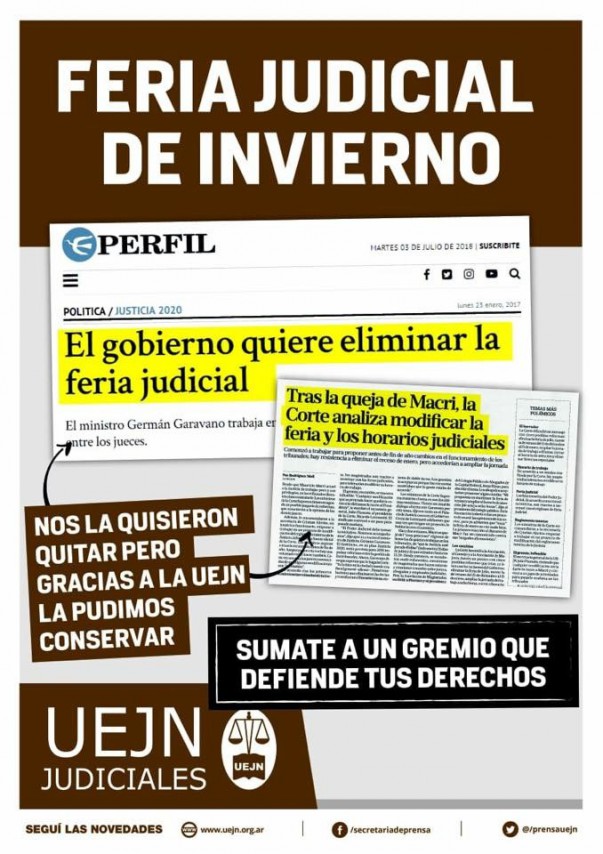 Feria Judicial De Invierno Uejn Unión De Empleados De La Justicia De La Nación 2060